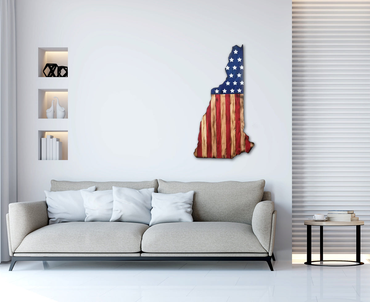 New Hampshire Wooden Flag Wall Art