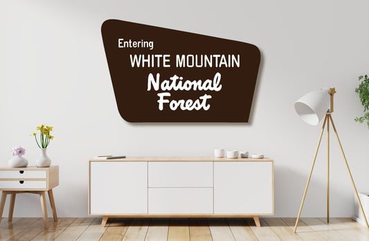 Replica White Mountain National Forest Sign, New Hampshire Art, Wooden, Nature Decor, Gift for Hikers, Parks