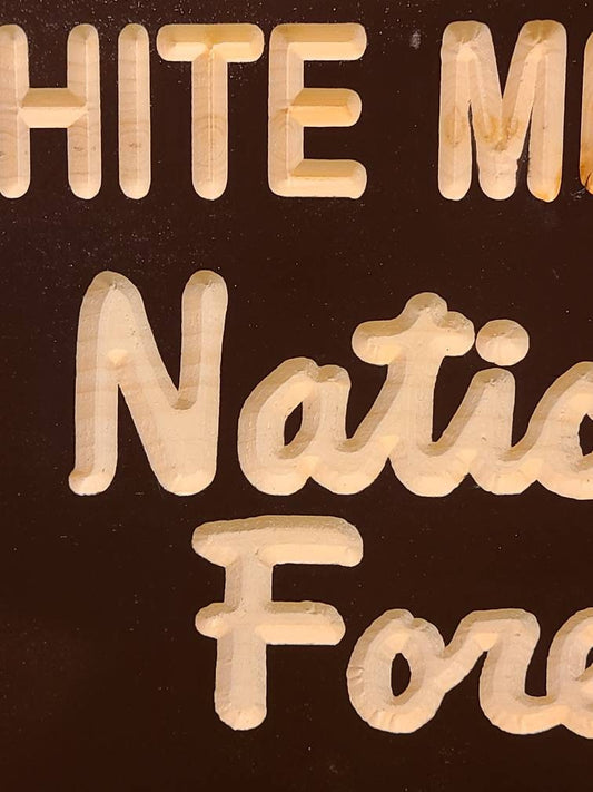 36" CARVED Replica White Mountain National Forest Sign | New Hampshire Art | Wooden Sign | Nature Decor | Gift for Hikers | Parks