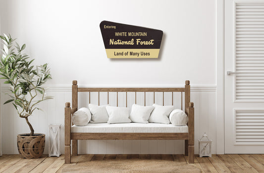 24" Hand Painted White Mountain National Forest Sign | New Hampshire Wooden Wall Art | Wooden Sign | Cabin Decor