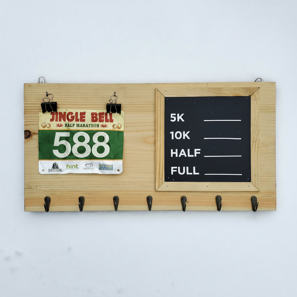 Medal Display with Bib Holder and Chalkboard