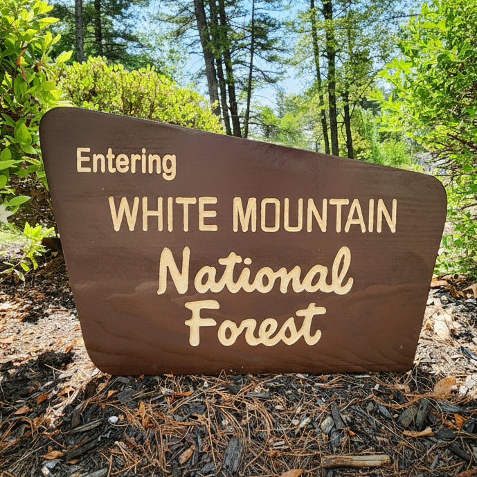 Engraved White Mountain National Forest Sign Style 2