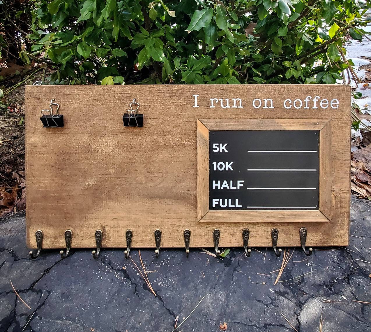 I Run on Coffee Medal Display
