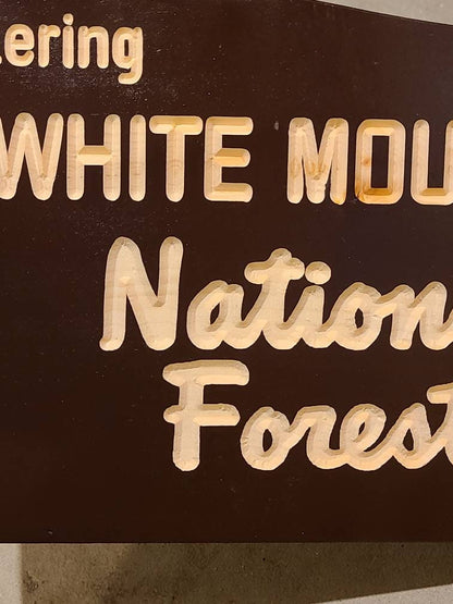 36" CARVED Replica White Mountain National Forest Sign | New Hampshire Art | Wooden Sign | Nature Decor | Gift for Hikers |  Parks