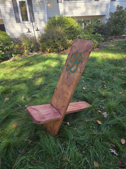 Viking Style Chair with Initial | Rustic Camp Chair | Personalized | Engraved Wooden Chair | Handmade