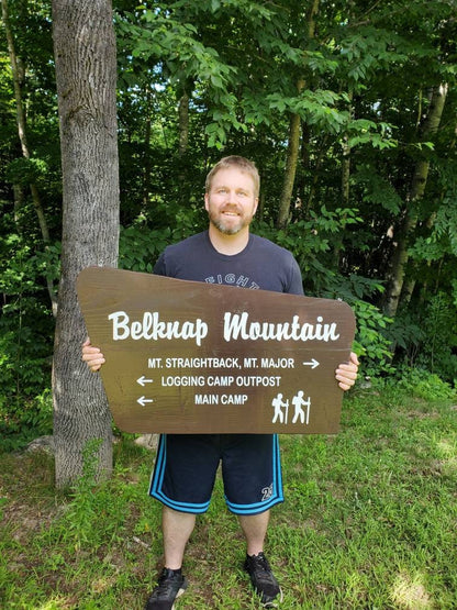 Replica Belknap Mountain White Mountain National Forest Sign, New Hampshire Art, Large Wooden Sign, Nature Decor, Gift for Hikers