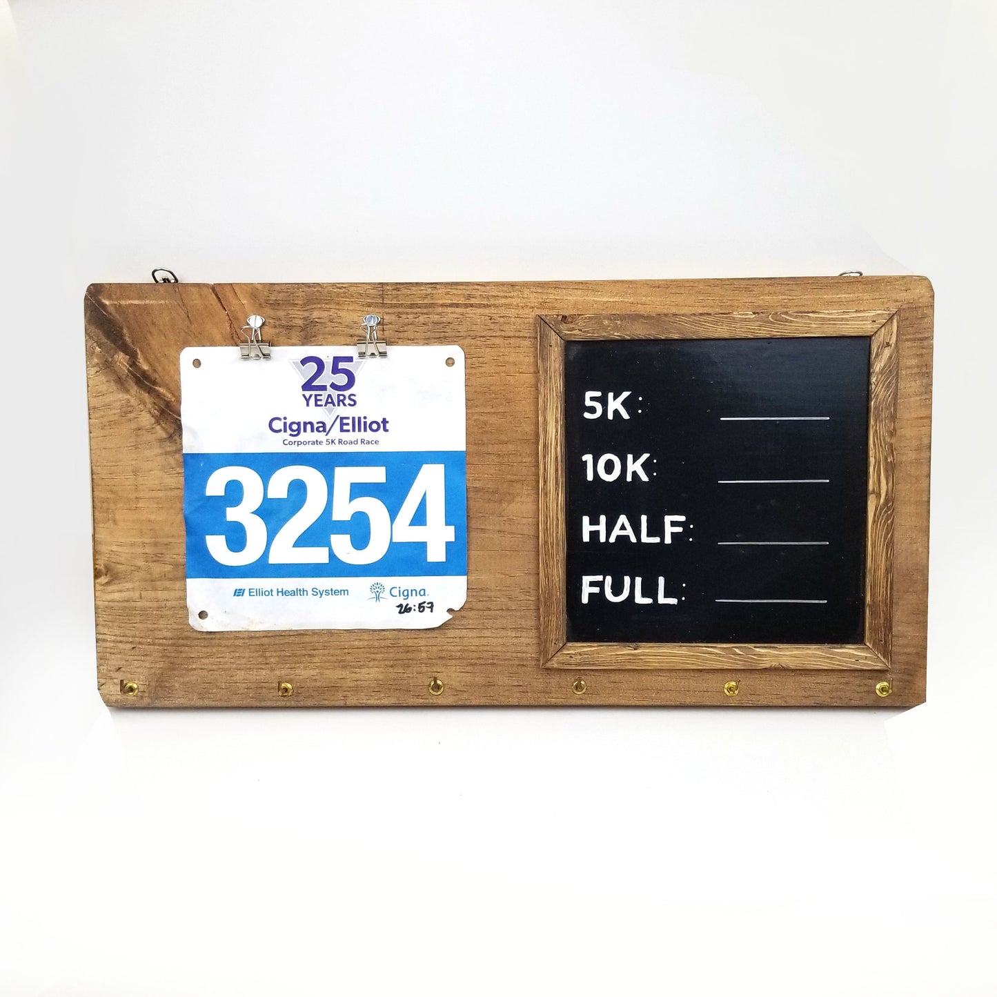 Medal Display with Bib Holder and Chalkboard