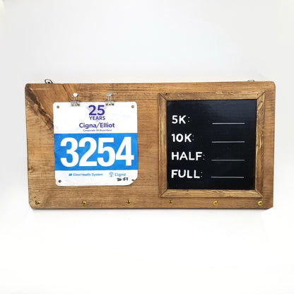 Medal Display with Bib Holder and Chalkboard