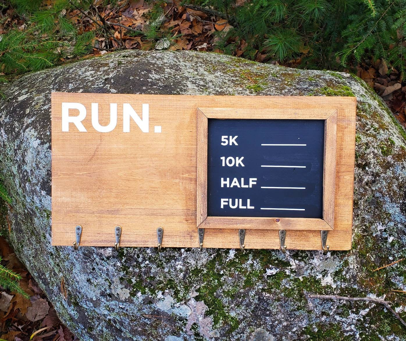 Run Medal Display with Chalkboard