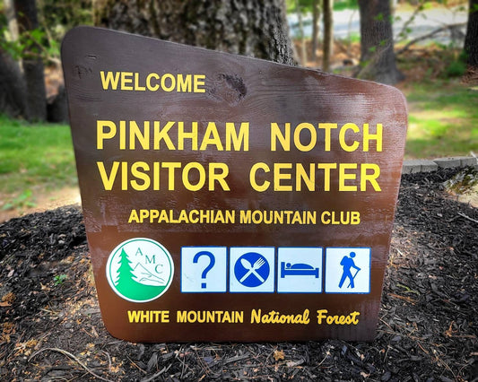 36" Replica Pinkham Notch Visitor Center Sign, New Hampshire Art, Wooden Sign, Nature Decor, Gift for Hiker, White Mountain