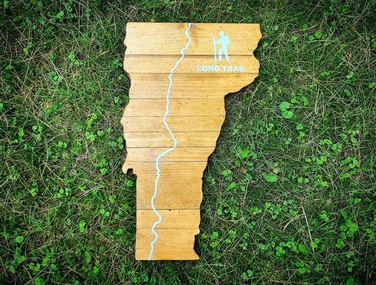 Long Trail Hike Vermont Wall Art, Gift for Hikers, New England Hike, Rustic Wooden Art, New England Natural Art, Hand Painted