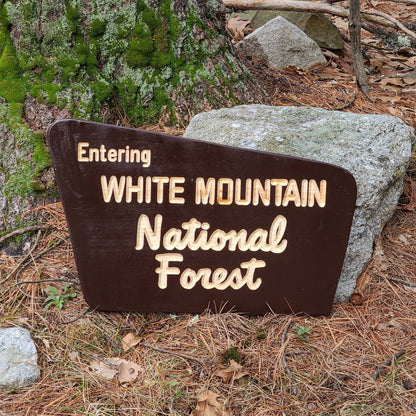 36" CARVED Replica White Mountain National Forest Sign | New Hampshire Art | Wooden Sign | Nature Decor | Gift for Hikers |  Parks