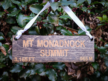 Ornament | Monadnock | Gift Tag | Christmas | Gift for Hiker | Camping | Wood Art | Hiking Trail