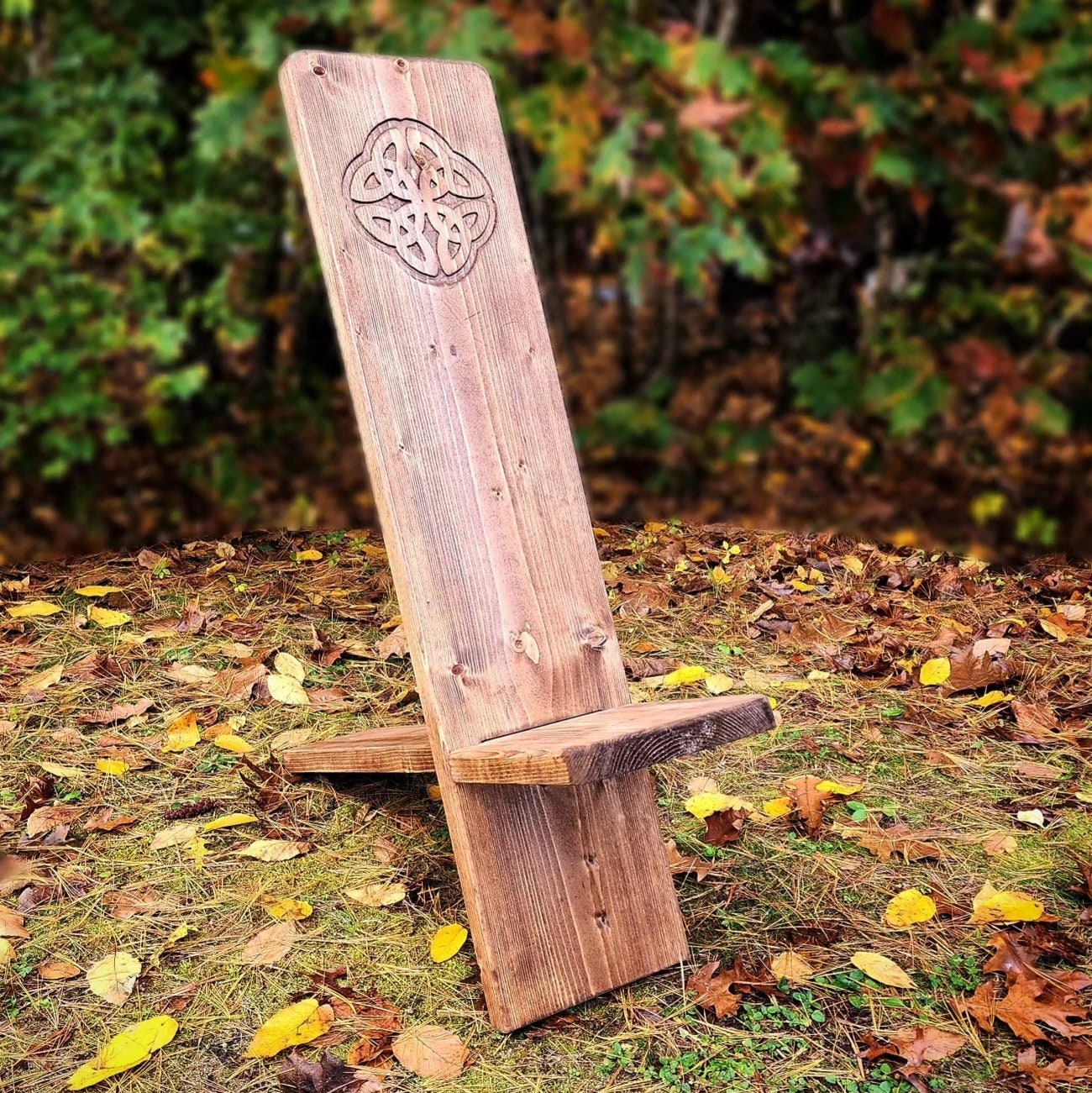 Viking Style Chair | Rustic Camp Chair | Personalized | Engraved Wooden Chair | Handmade