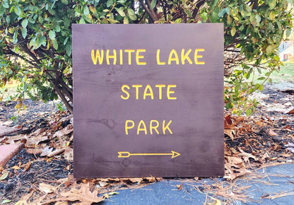 White Lake State Park Carved and Painted Sign, Wooden Sign, Nature Decor, Gift for Hikers, State Artwork, New Hampshire, Natural Home Decor