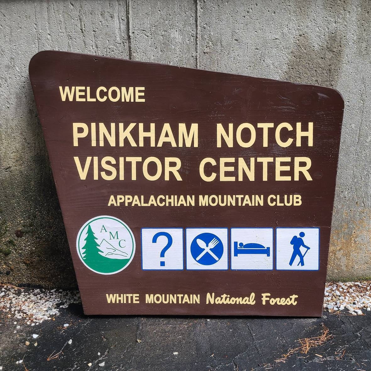 36" Replica Pinkham Notch Visitor Center Sign, New Hampshire Art, Wooden Sign, Nature Decor, Gift for Hiker, White Mountain