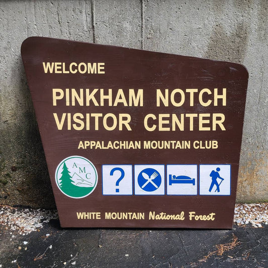 36" Replica Pinkham Notch Visitor Center Sign, New Hampshire Art, Wooden Sign, Nature Decor, Gift for Hiker, White Mountain