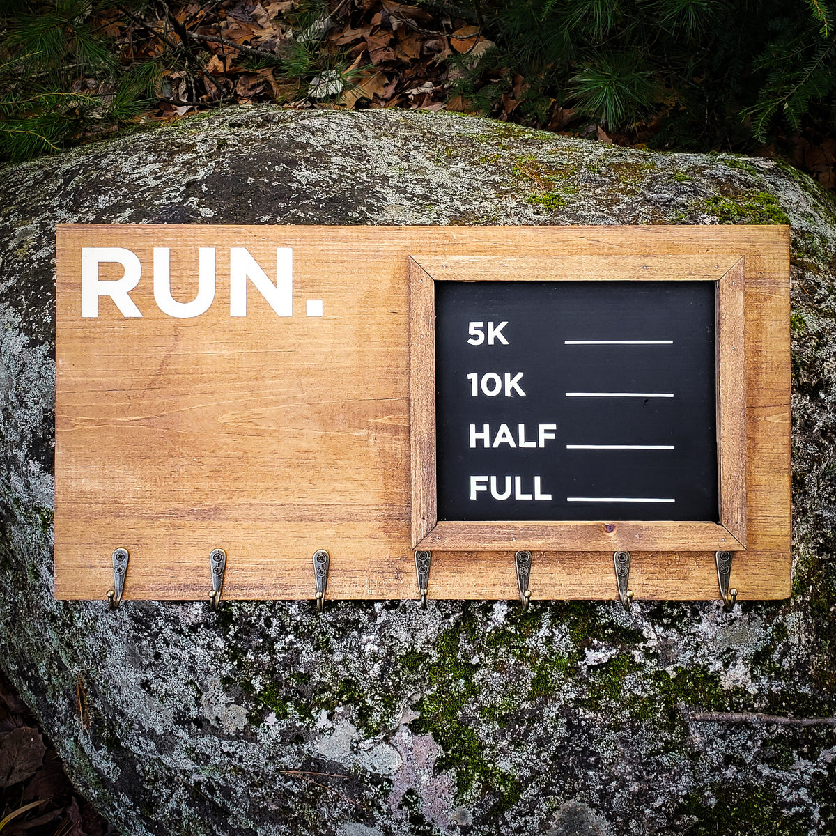 Run Medal Display with Chalkboard