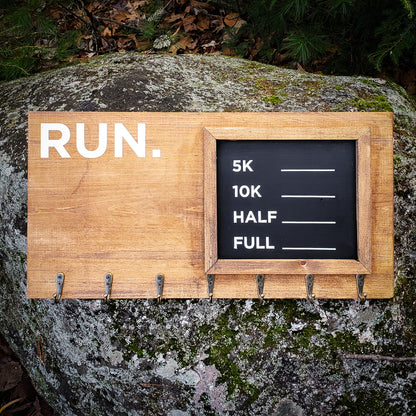 Run Medal Display with Chalkboard