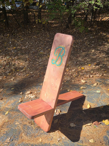 Viking Style Chair with Initial | Rustic Camp Chair | Personalized | Engraved Wooden Chair | Handmade