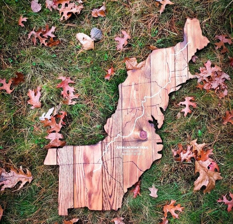 Appalachian Trail Wooden Wall Art | Engraved | Nature Decor | Personalization Available | Rustic Art | Hiker Gift