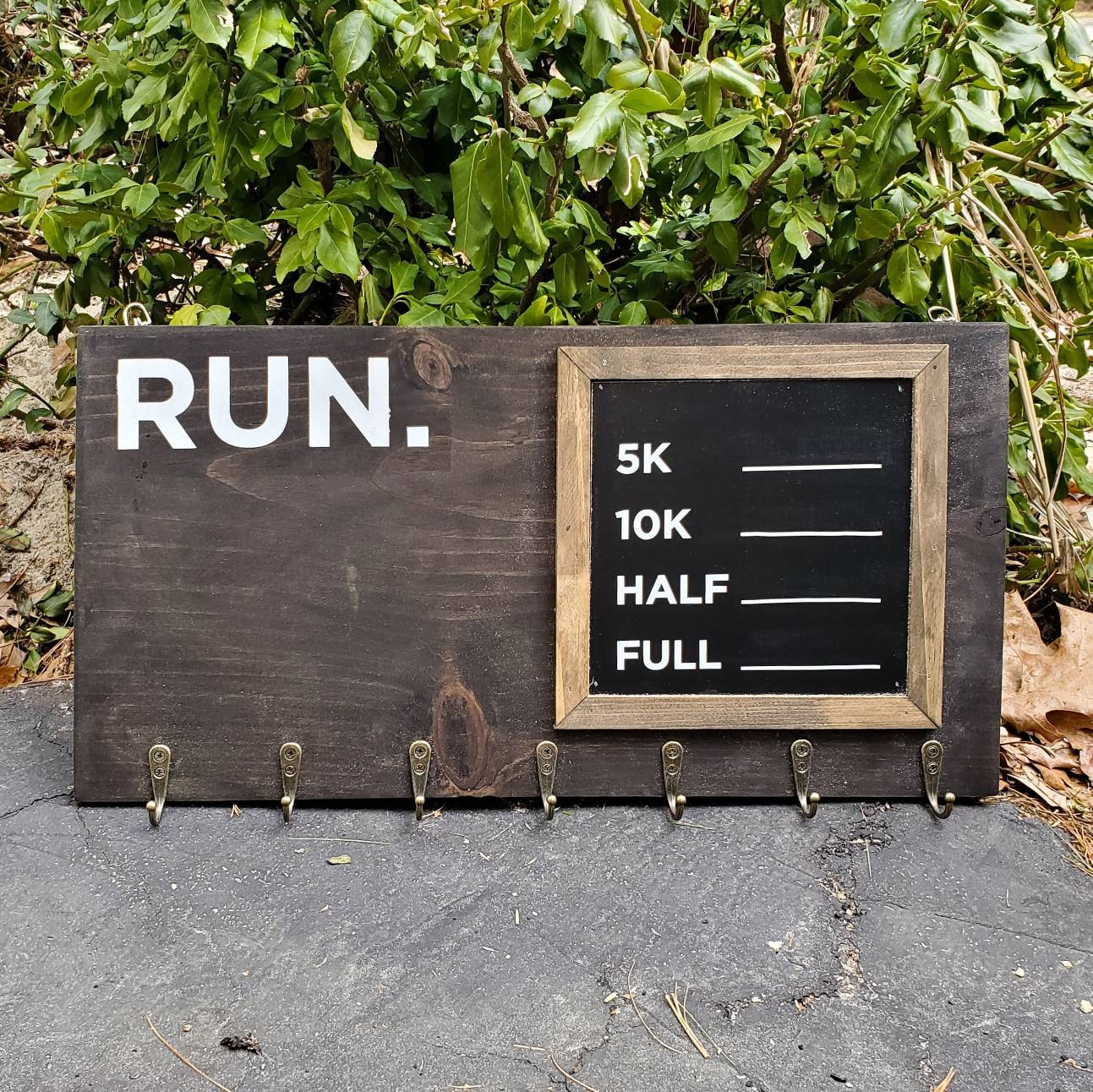 Run Medal Display with Chalkboard