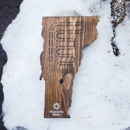 Wisconsin Two Track Personalized Cribbage Board, Continuous Track with Pegs, Wooden Game, State Gift, Wooden Cribbage Board, Gift for Gamer