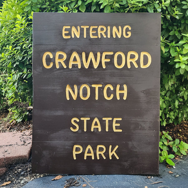 Crawford Notch State Park Carved Sign