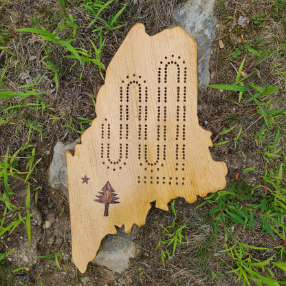 2 Track Maine Pine Tree Flag Cribbage Board