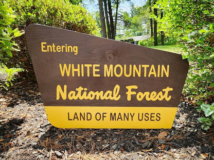 24" Hand Painted White Mountain National Forest Sign | New Hampshire Wooden Wall Art | Wooden Sign | Cabin Decor