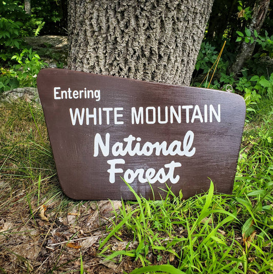 Replica White Mountain National Forest Sign, New Hampshire Art, Wooden, Nature Decor, Gift for Hikers, Parks