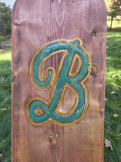 Viking Style Chair with Initial | Rustic Camp Chair | Personalized | Engraved Wooden Chair | Handmade