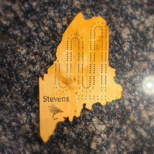 Any State Two Track Personalized Cribbage Board | Continuous Track with Pegs | State Gift | Wooden Cribbage Board | Gift for Gamer