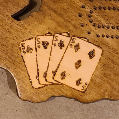 Wisconsin Two Track Personalized Cribbage Board, Continuous Track with Pegs, Wooden Game, State Gift, Wooden Cribbage Board, Gift for Gamer