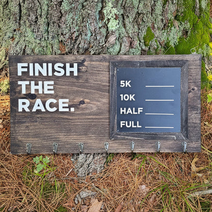 Finish the Race Medal Display with Chalkboard