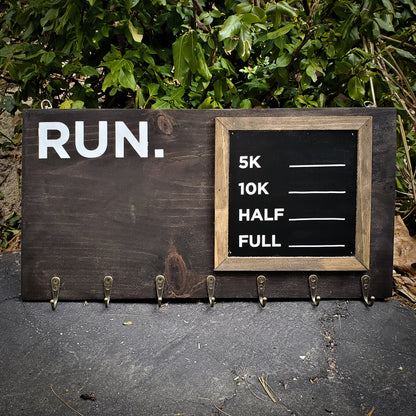 Run Medal Display with Chalkboard