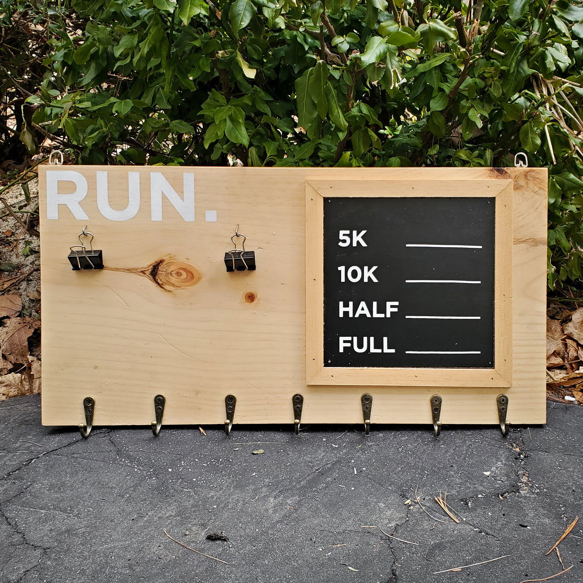 Run Medal Display with Chalkboard