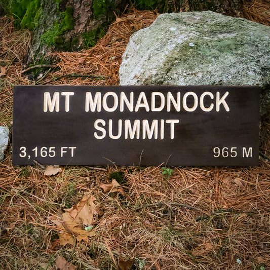 Mt Monadnock Summit Carved Sign