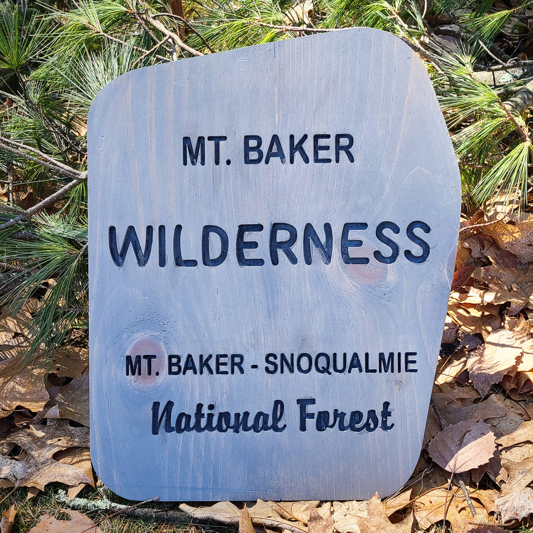 Mt. Baker Wilderness Carved Sign