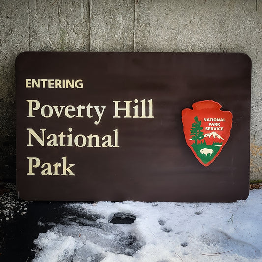 Poverty Hill National Park Sign