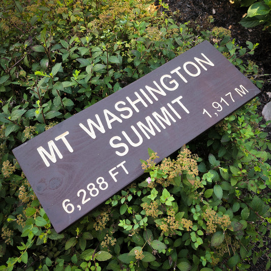 Carved Mount Washington Summit Sign