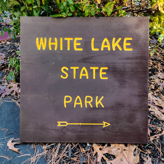 White Lake State Park Carved and Painted Sign