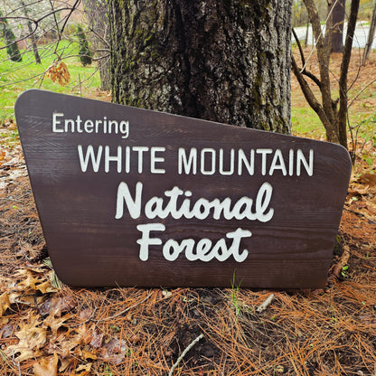 Engraved and Painted White Mountain National Forest Sign Style 2