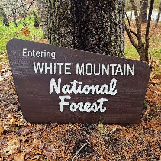 Engraved and Painted White Mountain National Forest Sign Style 2