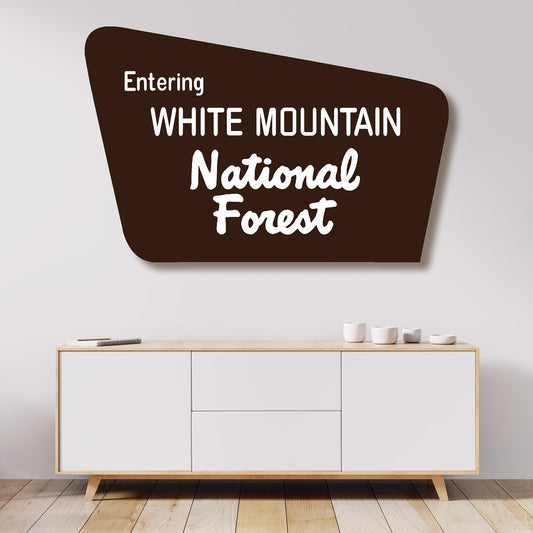 Large Painted White Mountain National Forest Sign Style 2