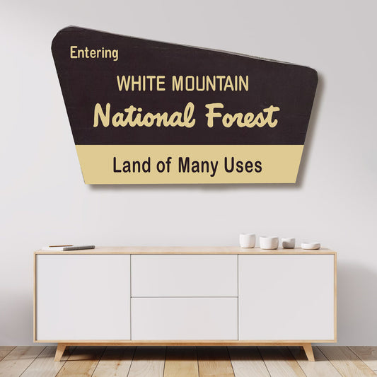 Large Painted White Mountain National Forest Sign